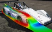 2008年 VdeV シリーズに参戦した Pilbeam MP98 と車体周りの流線(Courtesy of TotalSim and Pilbeam Racing Designs)イメージ画像