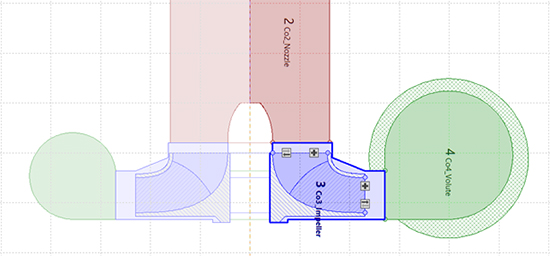 図B: ベースライン設計 – ⼦午⾯図