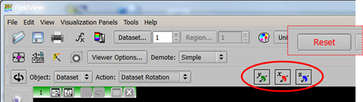 マウス操作により座標軸中心における回転移動ができます。